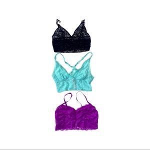 Bralette lace bras bundle of 3 size S